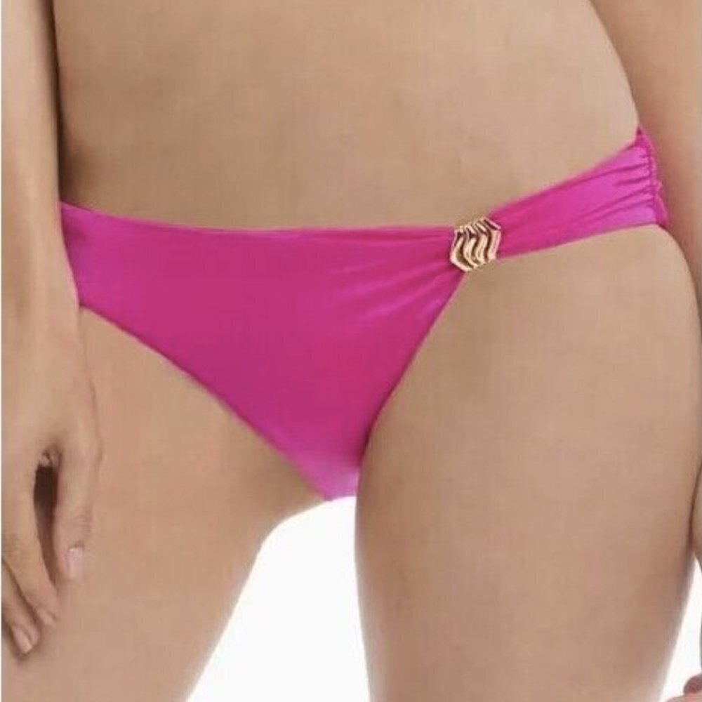 NWT A.Che Winslet Hipster Embellished Bikini Bottoms in Pomegranate